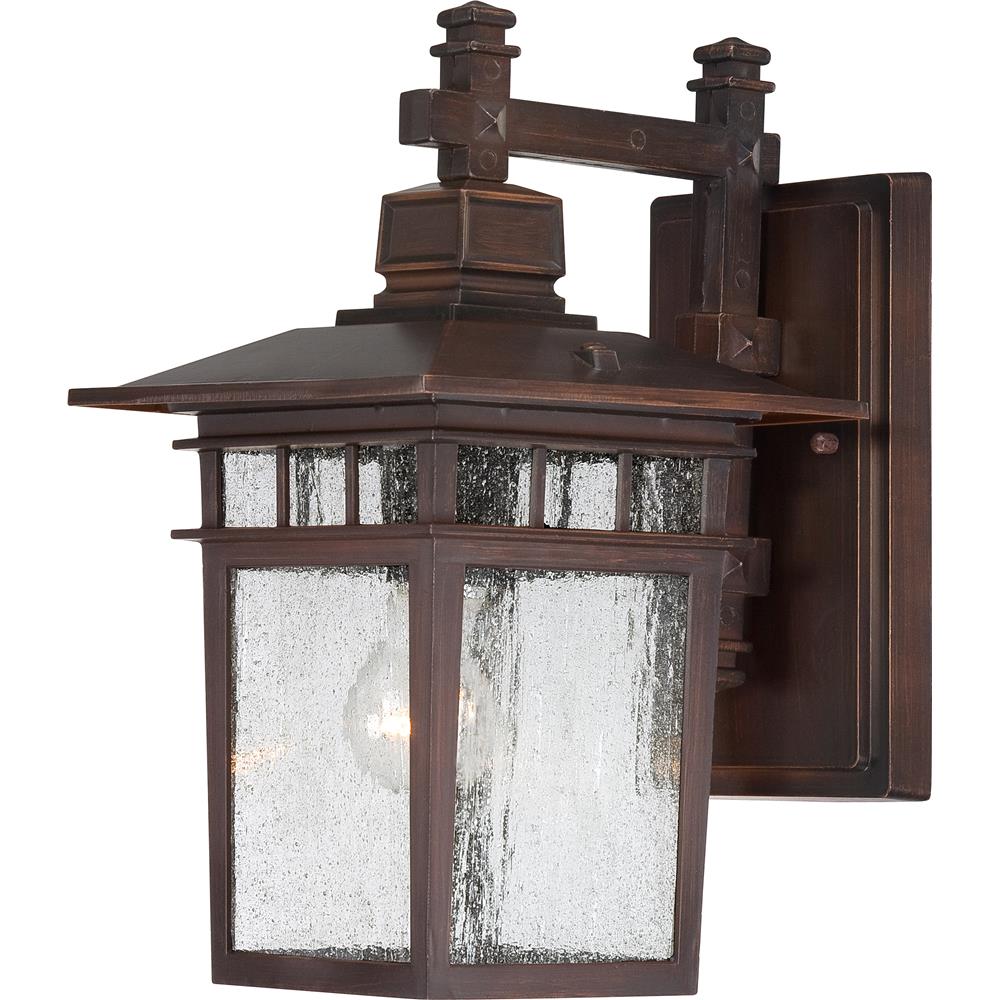 Nuvo Lighting 60/4958  Cove Neck - 1 Light - 14" Outdoor Lantern with Clear Seed Glass in Rustic Bronze Finish